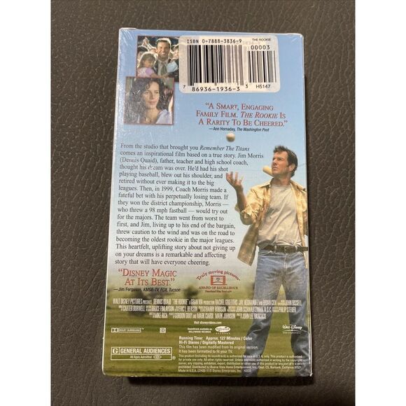 The Rookie (VHS) VCR Video Tape Movie - Dennis Quaid - BRAND NEW & SEALED - Picture 3 of 7